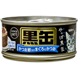 Aixia 黑缶 - 吞拿魚+鰹魚+木魚片(柴魚) 80g x 1箱 (48罐)